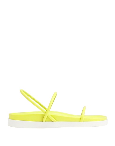 8 by YOOX Sandals STRING FLAT SANDALS
 Yellow 60% Polyester, 40% Polyurethane