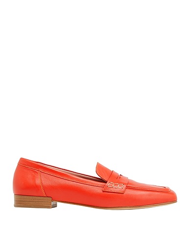 8 by YOOX Mocassino LEATHER SQUARE TOE PENNY LOAFERS
 Arancione 100% Pelle di pecora