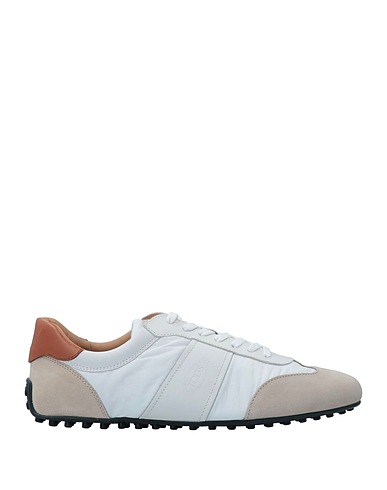TOD'S Sneakers Light grey Leather, Textile fibers