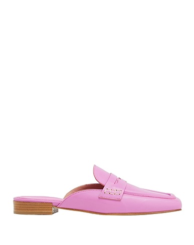 8 by YOOX Mules and clogs LEATHER SQUARE TOE PENNY LOAFERS
 Mauve 100% Sheepskin