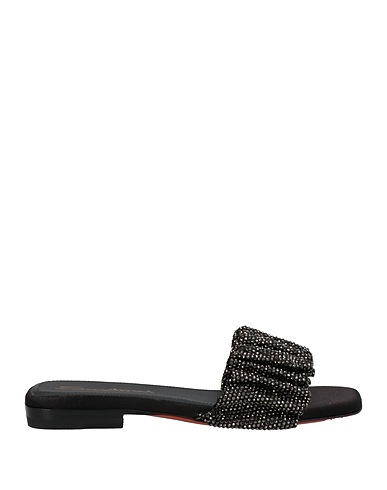 SANTONI Sandals Black Textile fibres