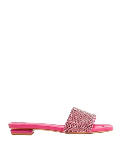 8 by YOOX Sandali RHINESTONE EMBELLISHED FLAT SANDALS
 Fucsia 30% Cristallo, 30% Lattice, 30% Lycra®, 10% Zinco
