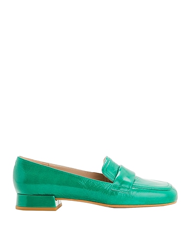 8 By YOOX POLISHED LEATHER LOAFERS | Green Women‘s Loafers | YOOX