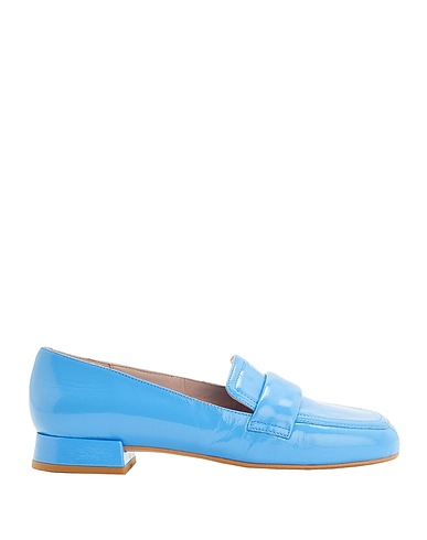 8 by YOOX Loafers POLISHED LEATHER LOAFERS
 Sky blue 100% Calfskin