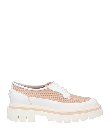 SANTONI Laced shoes Beige Leather
