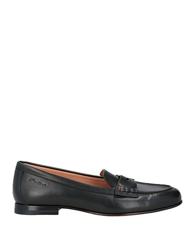 SANTONI Loafers Black Soft Leather