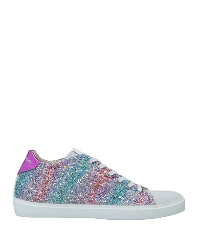 LEATHER CROWN Sneakers Light grey Soft Leather, Textile fibers