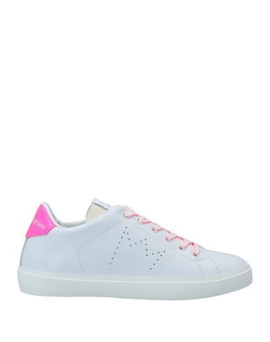 LEATHER CROWN Sneakers White Soft Leather, Textile fibers