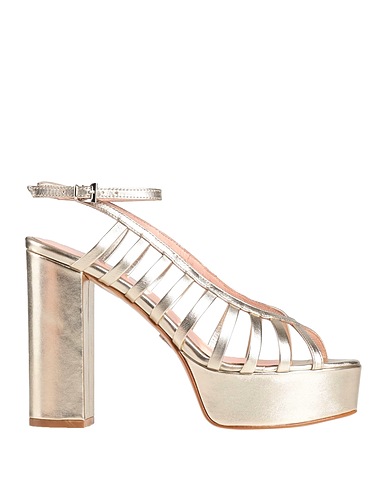 ANNA F. Sandals Platinum Soft Leather