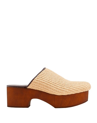 8 by YOOX Mules and clogs Beige 52% Cotton, 48% Polyamide