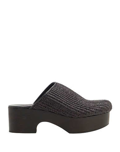 8 by YOOX Mules and clogs Black 52% Cotton, 48% Polyamide