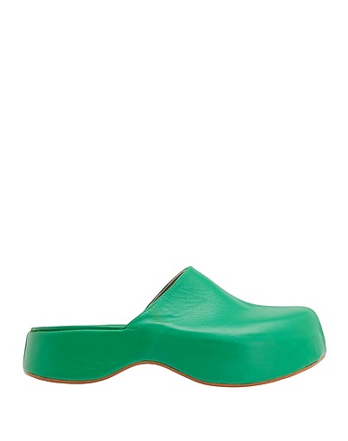 8 by YOOX Mule e zoccoli Verde 100% Pelle ovina