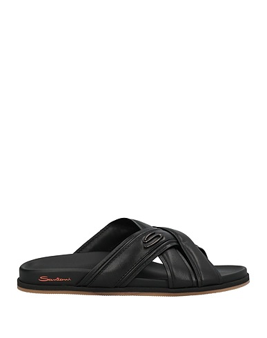 SANTONI サンダル ブラック 革