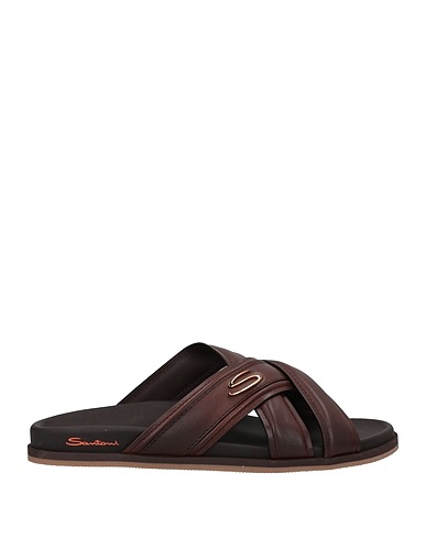 SANTONI サンダル ダークブラウン 革