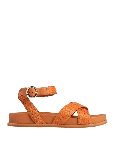 WHAT FOR Sandali Cuoio Rafia naturale