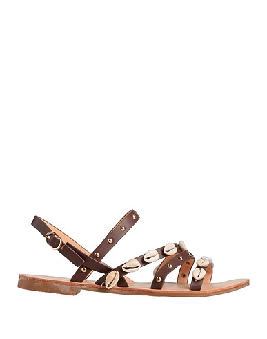 VIVIAN Sandals Dark brown Textile fibres