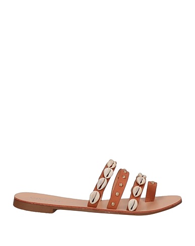 VIVIAN Flip flops Tan Textile fibers