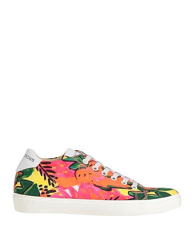 LEATHER CROWN Sneakers Orange Textile fibers, Soft Leather