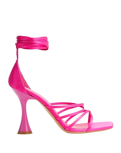 8 by YOOX Sandals SATIN OVERLONG LACE-UP SANDALS
 Magenta 100% PES - Polyethersulfone