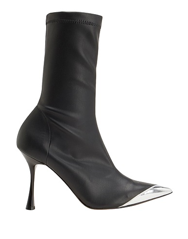 8 by YOOX Ankle boot STRETCH GLOVE LEATHER ANKLE BOOTS WITH MIRROR POINTY-TOE
 Black 60% Polyurethane, 40% PES - Polyethersulfone