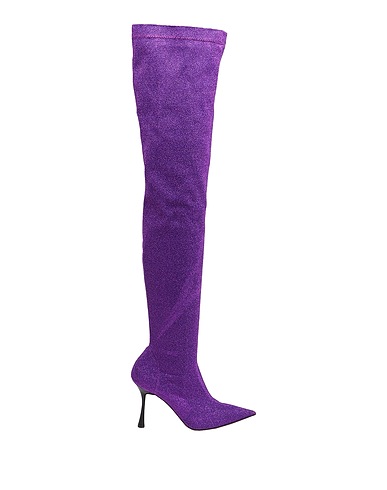 8 by YOOX Boots STRETCH GLITTER OVER-THE-KNEE BOOTS
 Purple 100% Polyester