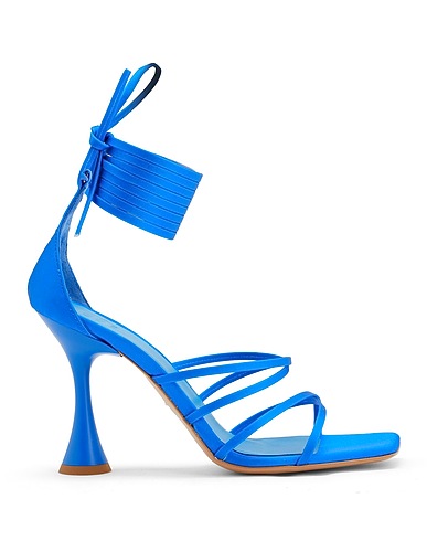 8 by YOOX Sandals SATIN OVERLONG LACE-UP SANDALS
 Bright blue 56% Polyester, 44% Cotton