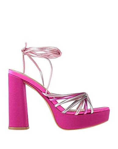 GIANCARLO PAOLI Sandali Fucsia Fibre tessili