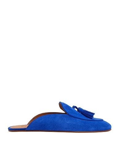 8 by YOOX Mules and clogs SUEDE LEATHER TASSEL MULES
 Bright blue 100% Calfskin