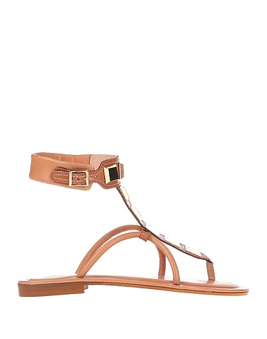 CÉCILE Flip flops Light brown Soft Leather