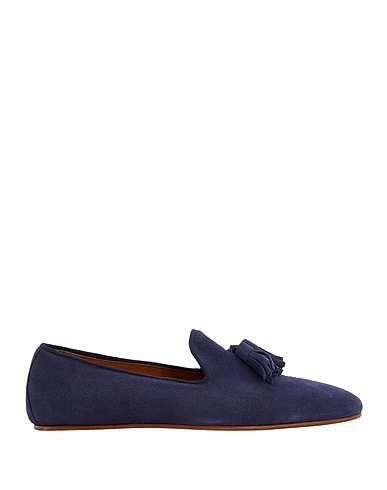 8 by YOOX Loafers SUEDE LEATHER TASSEL SLIPPER
 Slate blue 100% Calfskin