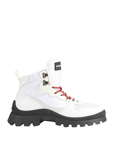 DSQUARED2 Ankle boot White 65% Calfskin, 20% Polyester, 15% Cotton