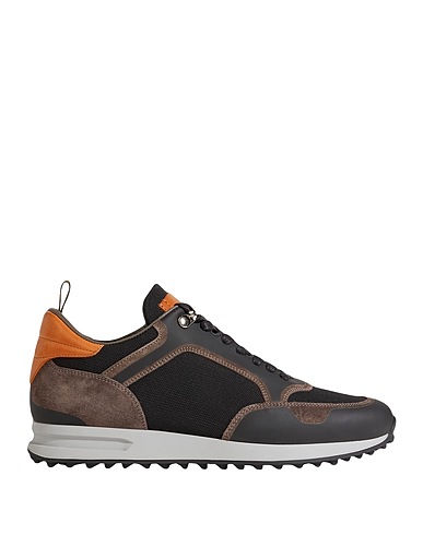 DUNHILL Sneakers Lead Leather, Textile fibers