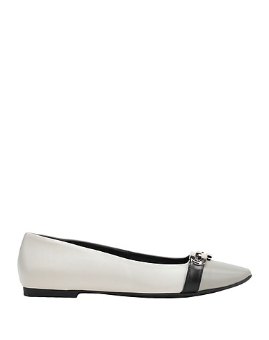FURLA Ballet flats Grey 80% Ovine leather, 20% Soft Leather