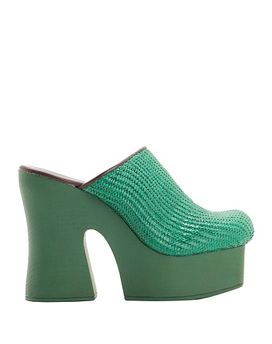8 by YOOX Mule e zoccoli Verde 52% Cotone, 48% Poliammide