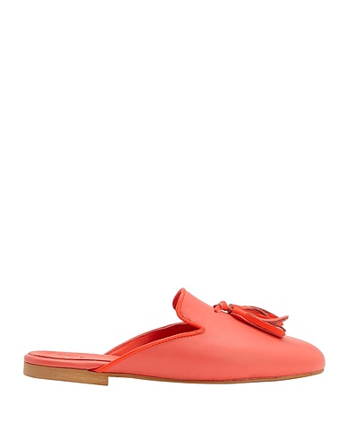 8 by YOOX Mules and clogs LEATHER TASSEL MULES
 Coral 100% Ovine leather