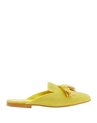 8 by YOOX Mules and clogs SUEDE TASSEL MULES
 Yellow 100% Calfskin
