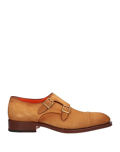 SANTONI Loafers Camel Leather
