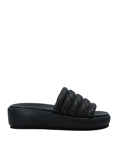 STRATEGIA Sandals Black Textile fibers, Soft Leather