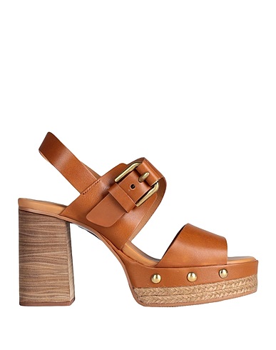 SEE BY CHLOÉ Sandals Tan 100% Bovine leather, Wood