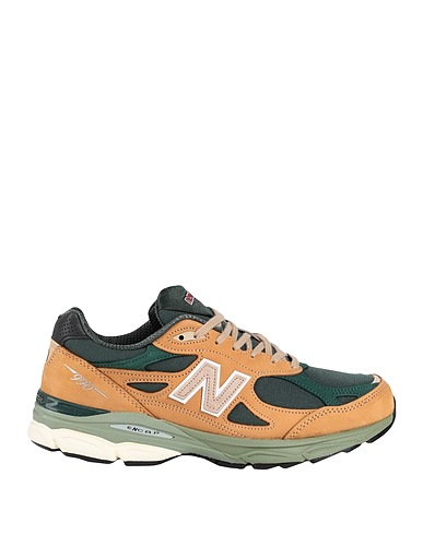 NEW BALANCE Sneakers Made in USA 990v3 Dark green Soft Leather, Textile fibres