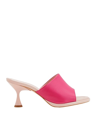 8 by YOOX Sandals LEATHER MID-HEEL MULES

 Fuchsia 100% Calfskin