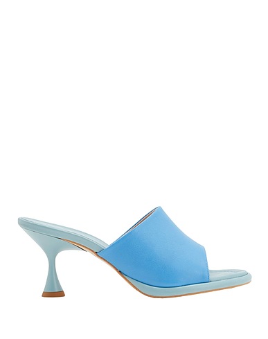 8 by YOOX Sandals LEATHER MID-HEEL MULES

 Azure 100% Calfskin