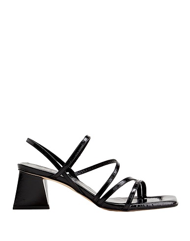 8 by YOOX Sandals POLISHED LEATHER LOAFERS
 Black 100% Calfskin