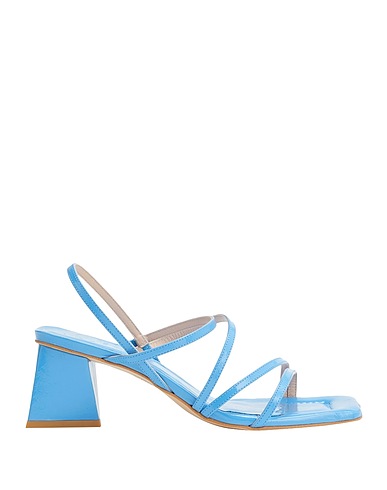 8 by YOOX Sandals POLISHED LEATHER LOAFERS
 Azure 100% Calfskin