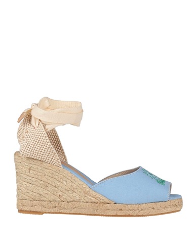 GANNI Espadrilles Light blue Soft Leather, Textile fibres