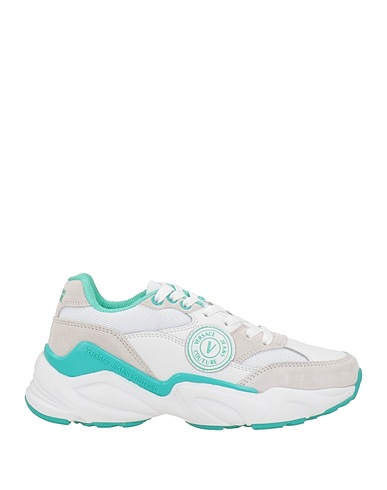 VERSACE JEANS COUTURE Sneakers White Soft Leather, Textile fibres