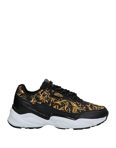 VERSACE JEANS COUTURE Sneakers Black Soft Leather, Textile fibers