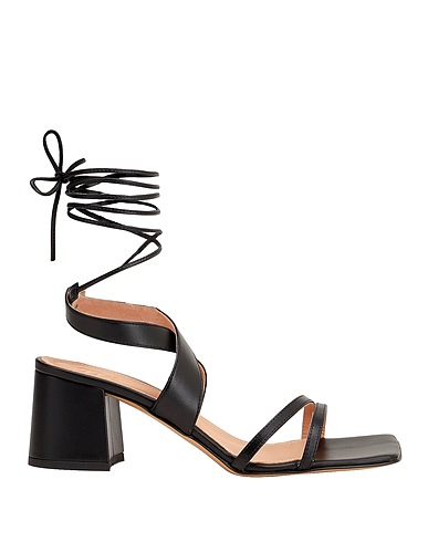 8 by YOOX Sandals LEATHER SQUARE TOE MULES
 Black 100% Sheepskin