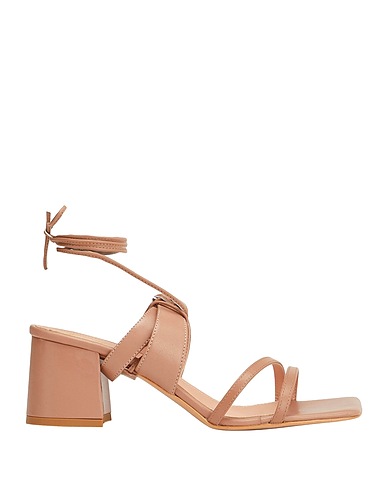 8 by YOOX Sandals LEATHER SQUARE TOE MULES
 Light brown 100% Sheepskin