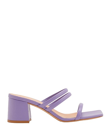 8 by YOOX Sandals LEATHER STRIPE SANDAL
 Lilac 100% Soft Leather